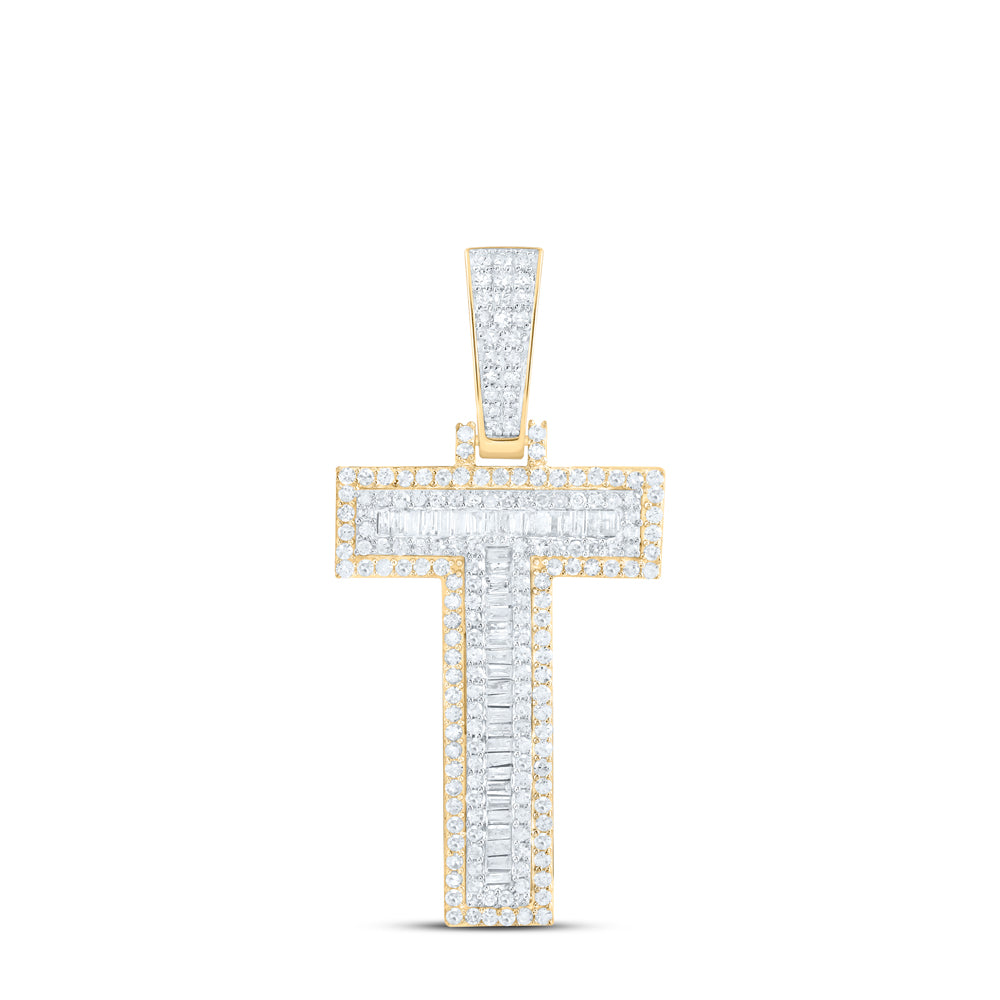1 3/8CTW-DIA P1 INITIAL "T" MENS PENDANT