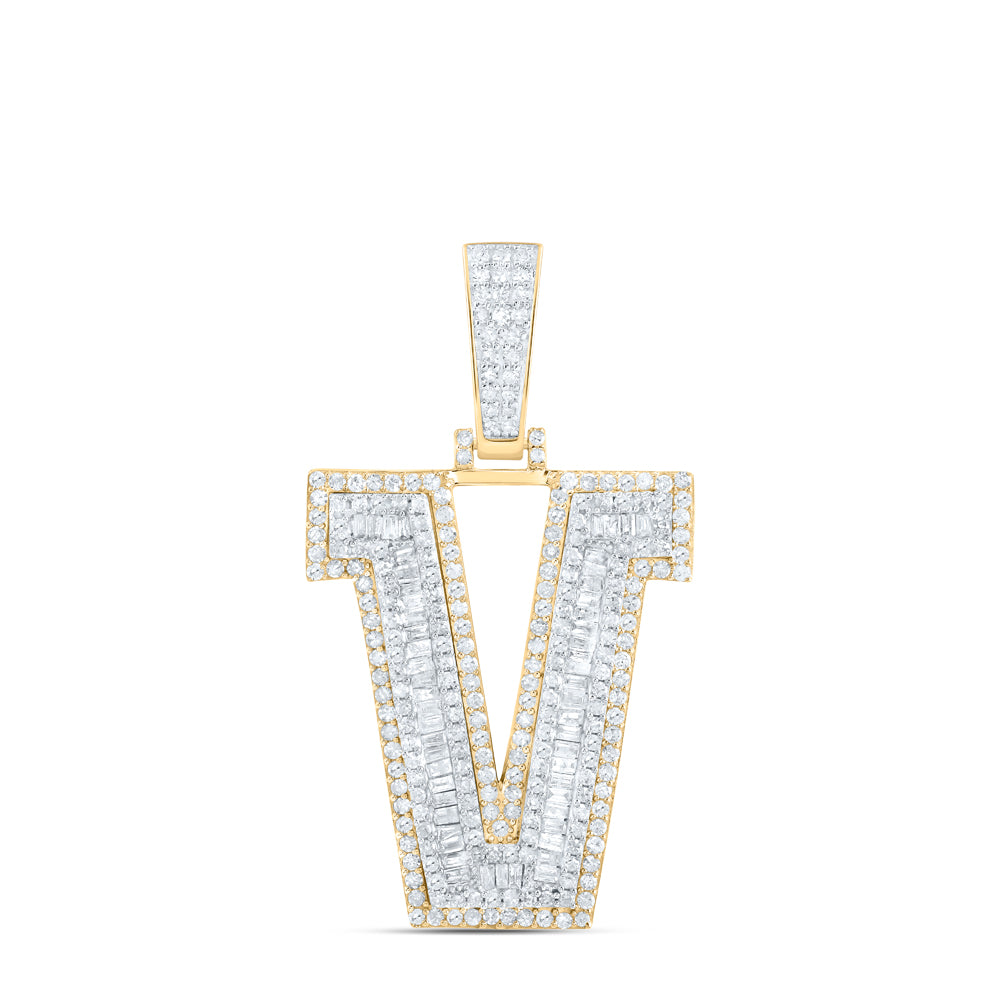 2 CTW-DIA P1 INITIAL "V" MENS PENDANT