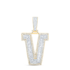 2 CTW-DIA P1 INITIAL "V" MENS PENDANT