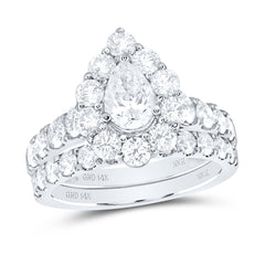 3CTW-DIA NKE 3/4CT-CPEAR BRIDAL SET SINGLE HALO NICOLE'S DREAM COLLECTION