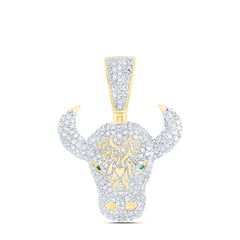 1 1/5CTW-DIA NK MENS BULL CHARM