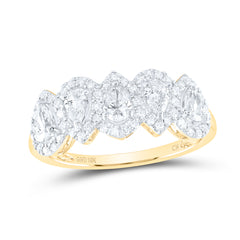 10K Yellow Gold 1 CTW-Natural Diamond Pear Natural Diamondanniversary Fashion Band Gram