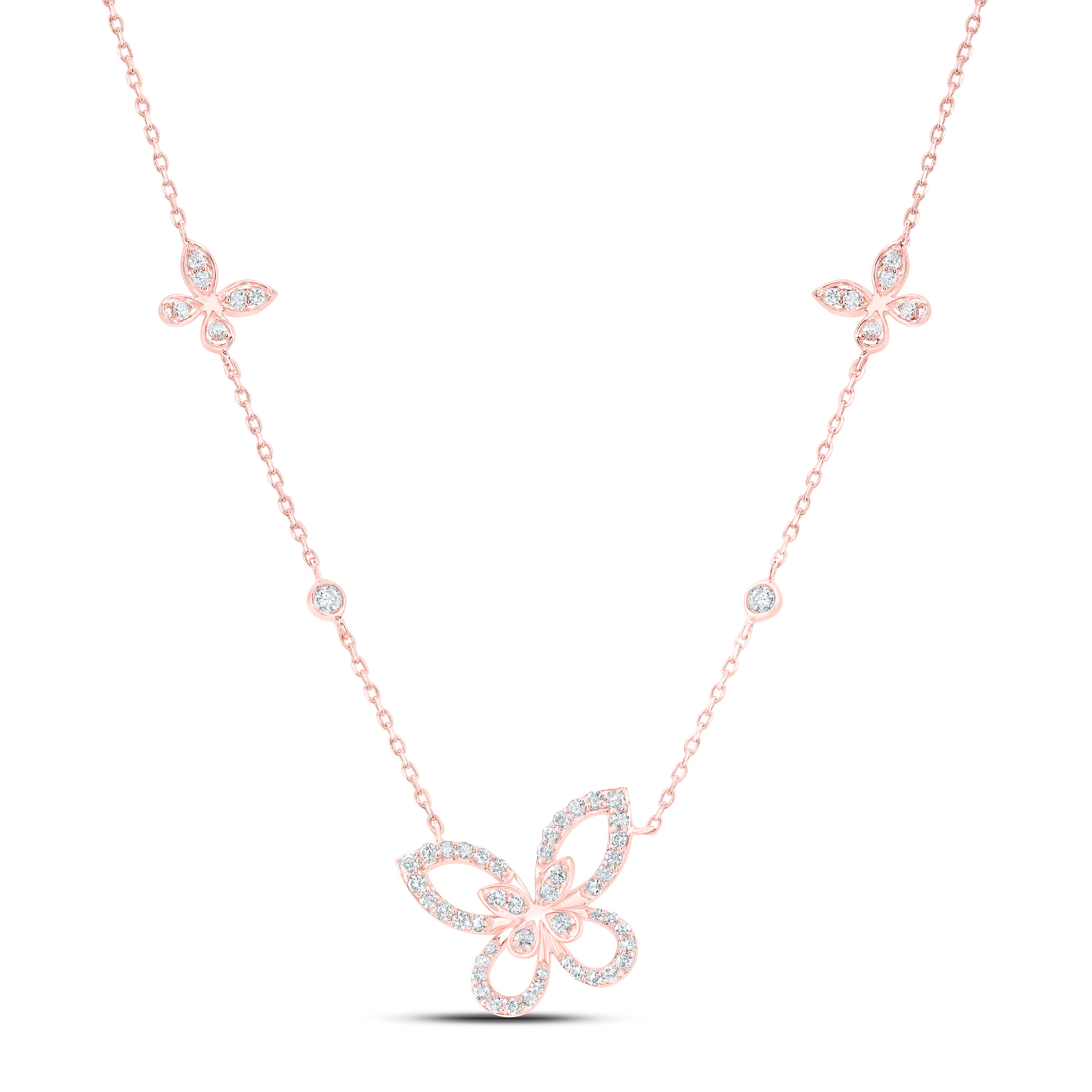 3/8 CTW DIA NK BUTTERFLY FASHION NECKLACE (18 INCH)
