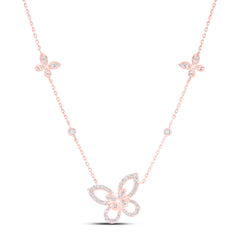 3/8 CTW DIA NK BUTTERFLY FASHION NECKLACE (18 INCH)