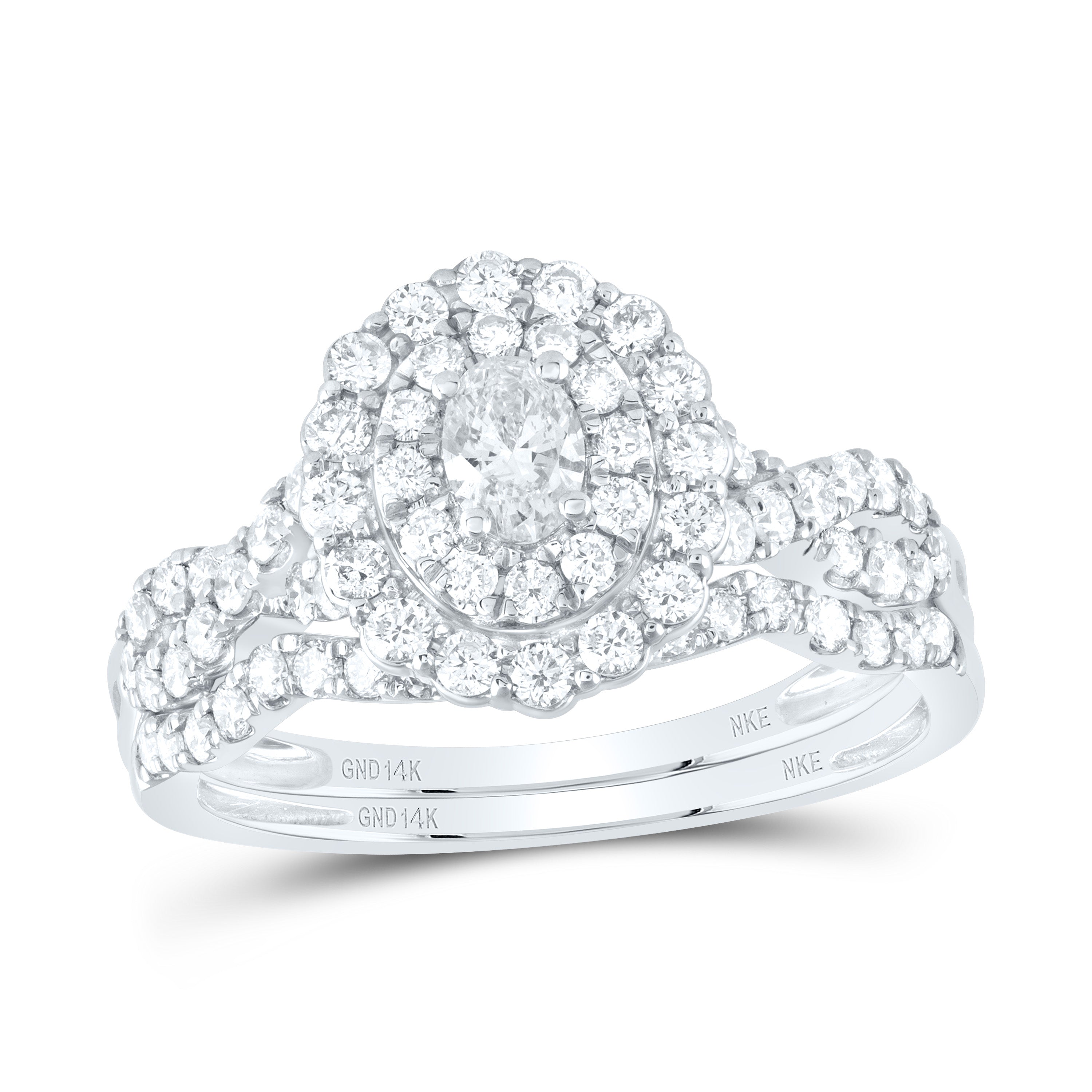 1CTW-DIA NKE 1/5CT-COV BRIDAL SET DOUBLE HALO