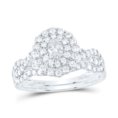1CTW-DIA NKE 1/5CT-COV BRIDAL SET DOUBLE HALO