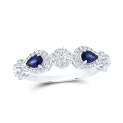 1/2CTW-DIA ANA M 1/2CT PEAR-SAPP NAT GEM RING