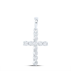 1/4CTW-DIA NK CROSS PENDANT