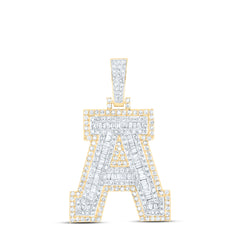 1 1/5CTW-DIA NK INITIAL "A" MENS PENDANT