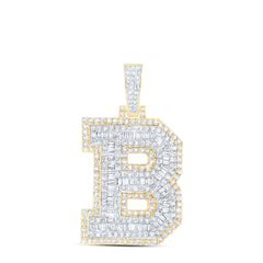 1 1/3CTW-DIA NK INITIAL "B" MENS PENDANT