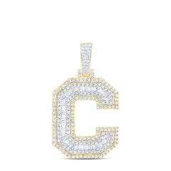 1CTW-DIA NK INITIAL "C" MENS PENDANT