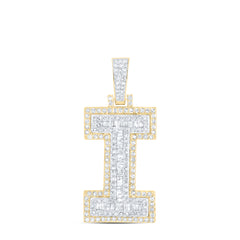 7/8CTW-DIA NK INITIAL "I" MENS PENDANT