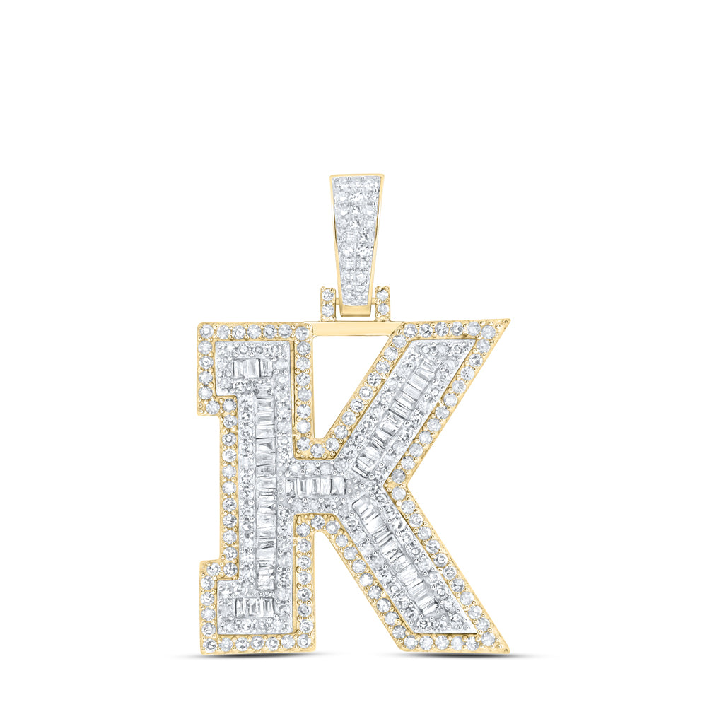1 1/5CTW-DIA NK INITIAL "K" MENS PENDANT