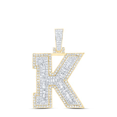 1 1/5CTW-DIA NK INITIAL "K" MENS PENDANT