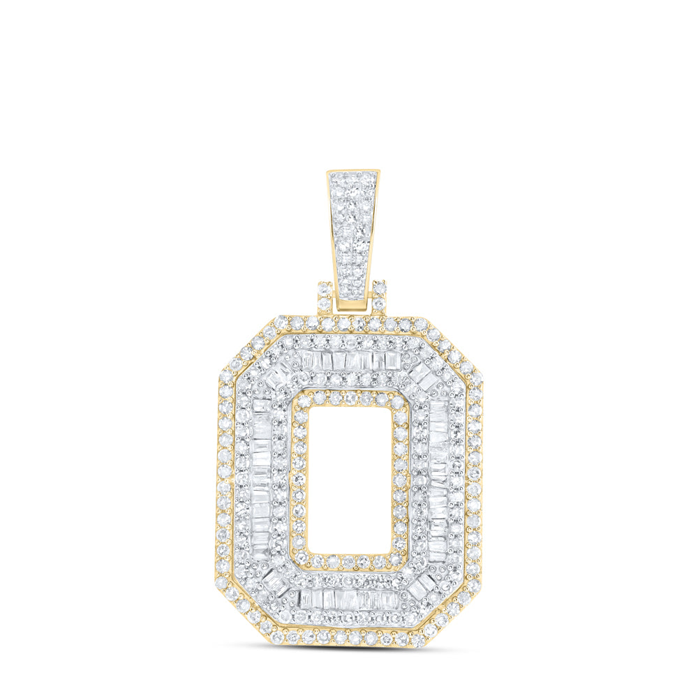 10K Yellow Gold 1 1/4 CTW-Natural Diamond Initial "O" Mens Pendant 7.09 Gram