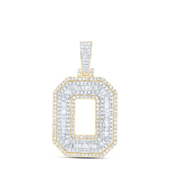 10K Yellow Gold 1 1/4 CTW-Natural Diamond Initial "O" Mens Pendant 7.09 Gram
