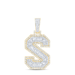 1CTW-DIA NK INITIAL "S" MENS PENDANT