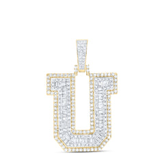 1 1/5CTW-DIA NK INITIAL "U" MENS PENDANT