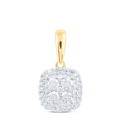 3/8CTW-DIA NK FASHION SQUARE PENDANT