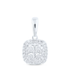 3/8CTW-DIA NK FASHION SQUARE PENDANT