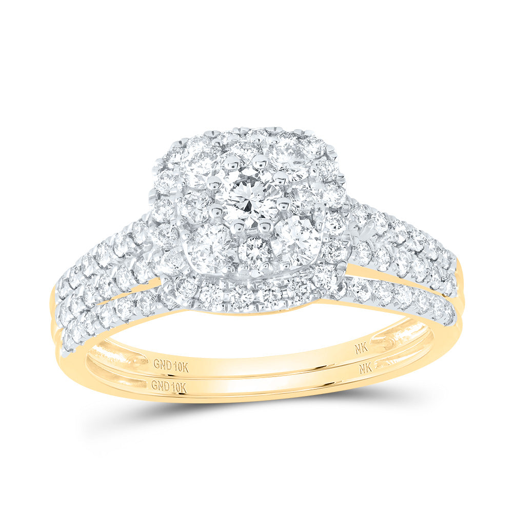 10K Yellow Gold 1 CTW-Natural Diamond Fashion Bridal Set 3.82 Gram