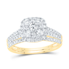 10K Yellow Gold 1 CTW-Natural Diamond Fashion Bridal Set 3.82 Gram