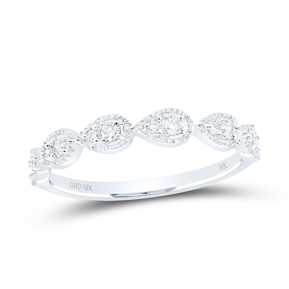 10K White Gold 1/6 CTW-Natural Diamond Gift Stackable Band 1.48 Gram