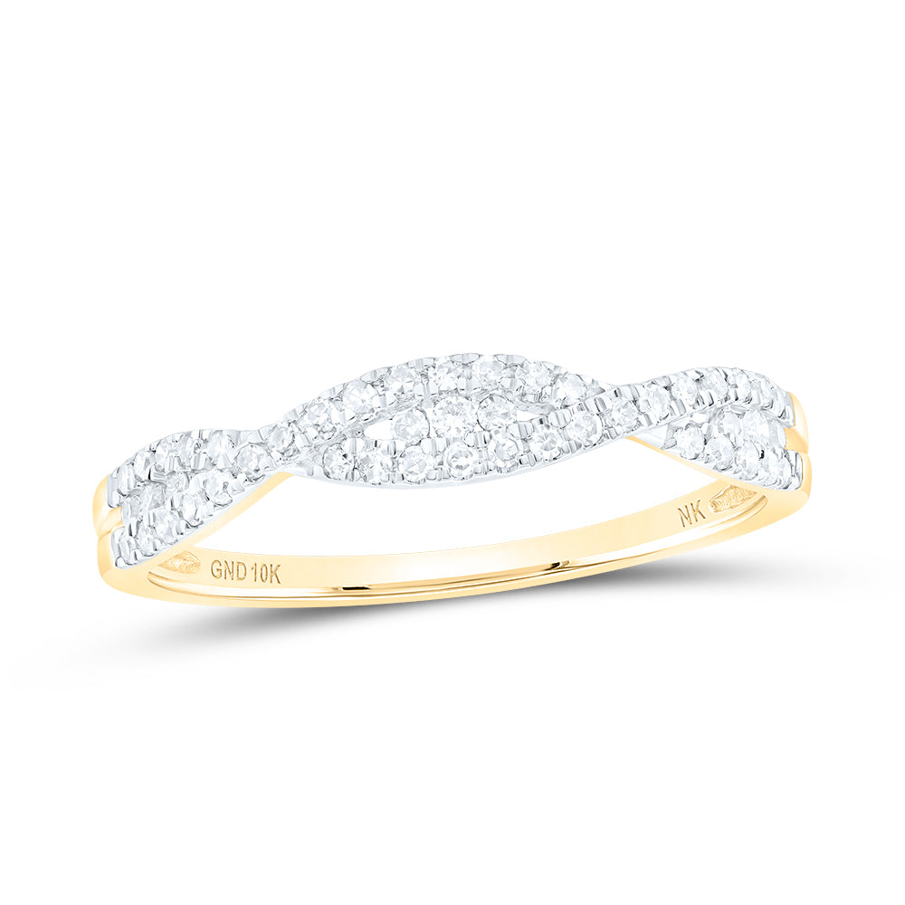 10K Yellow Gold 1/5 CTW-Natural Diamond Gift Stackble Band 1.29 Gram
