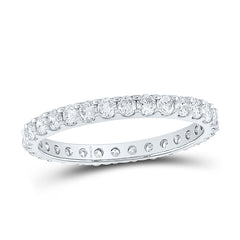10K White Gold 7/8 CTW-Natural Diamond Eternity Ring 1.09 Gram