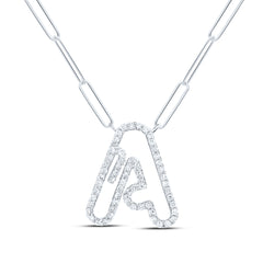 1/3CTW-DIA NK INITIAL "A" NECKLACE - 18 INCH