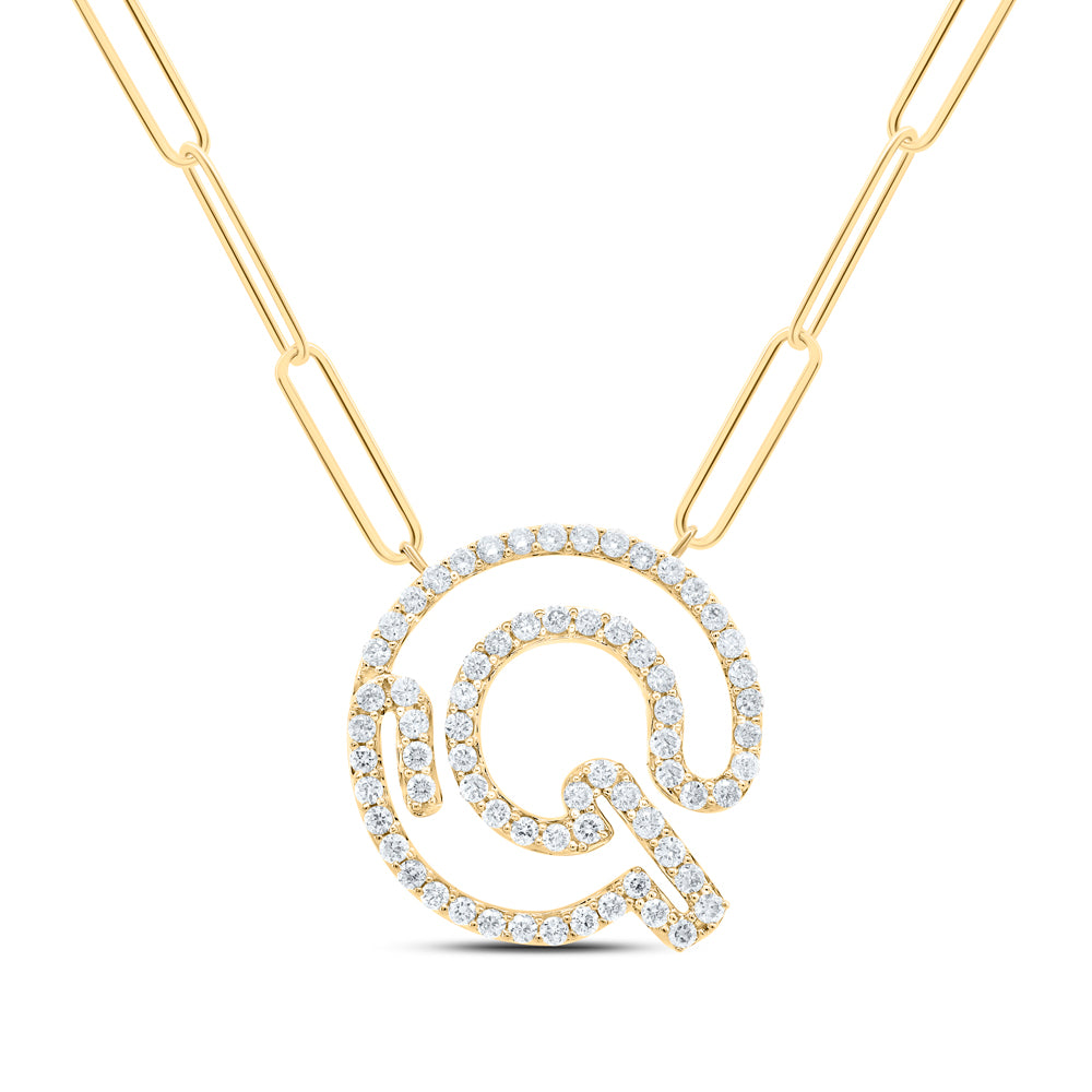 3/8CTW-DIA NK INITIAL "Q"  NECKLACE - 18 INCH