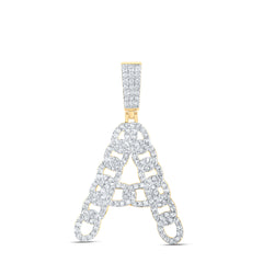 1CTW-DIA NK CUBAN INITIAL "A" MENS PENDANT