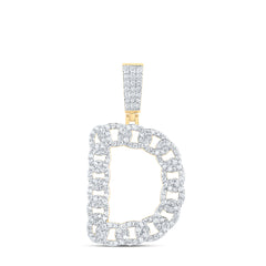 1CTW-DIA NK CUBAN INITIAL "D" MENS PENDANT