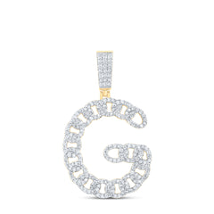 1CTW-DIA NK CUBAN INITIAL "G" MENS PENDANT