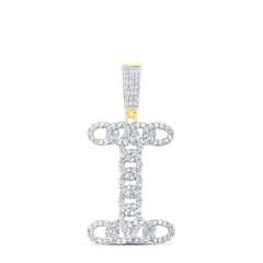 1CTW-DIA NK CUBAN INITIAL "I" MENS PENDANT
