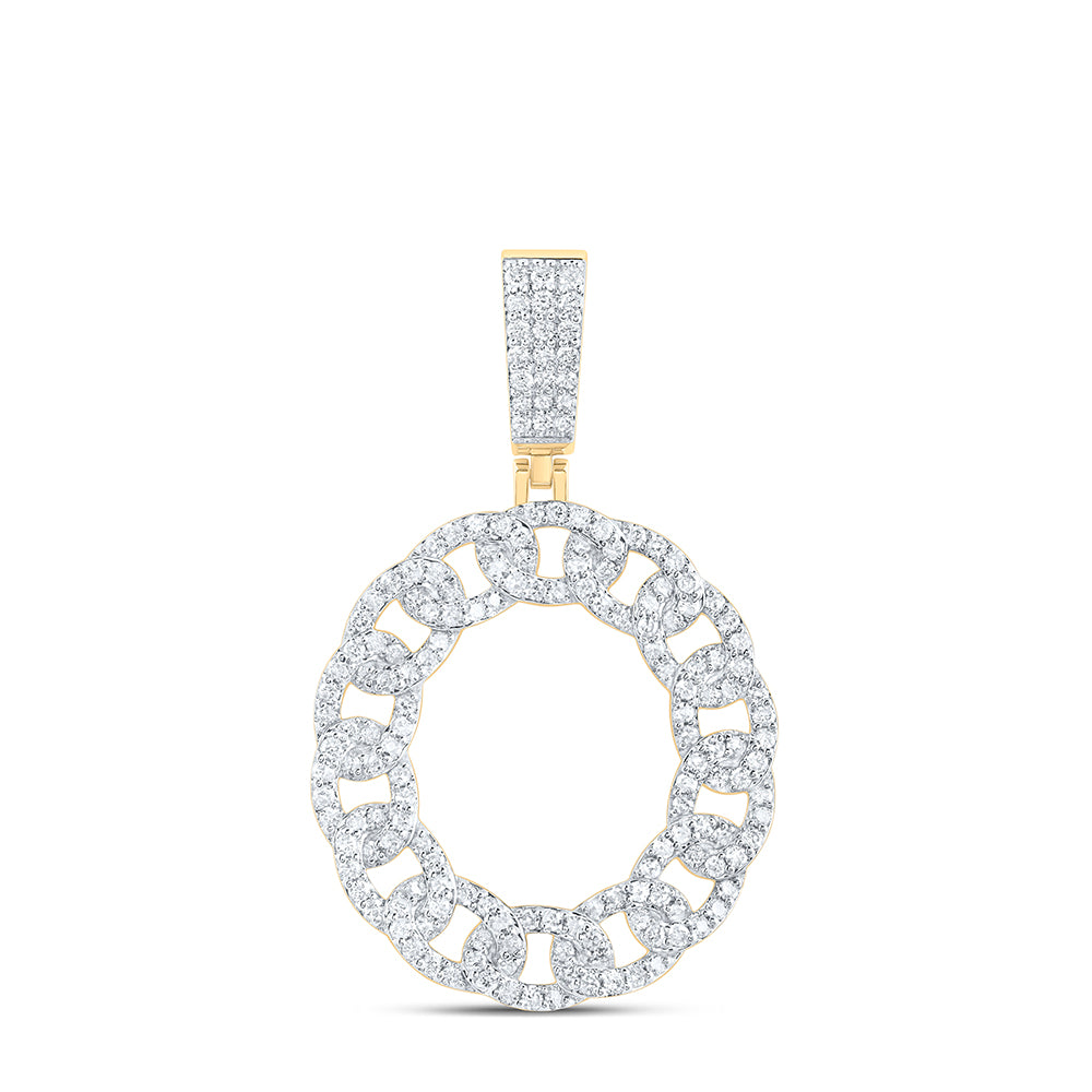 1CTW-DIA NK CUBAN INITIAL "O" MENS PENDANT