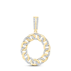 1/2CTW-DIA NK CUBAN INITIAL "O" MENS PENDANT