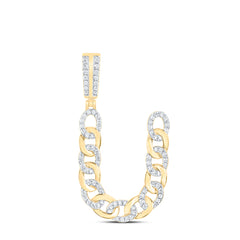 5/8CTW-DIA NK CUBAN INITIAL "U" MENS PENDANT