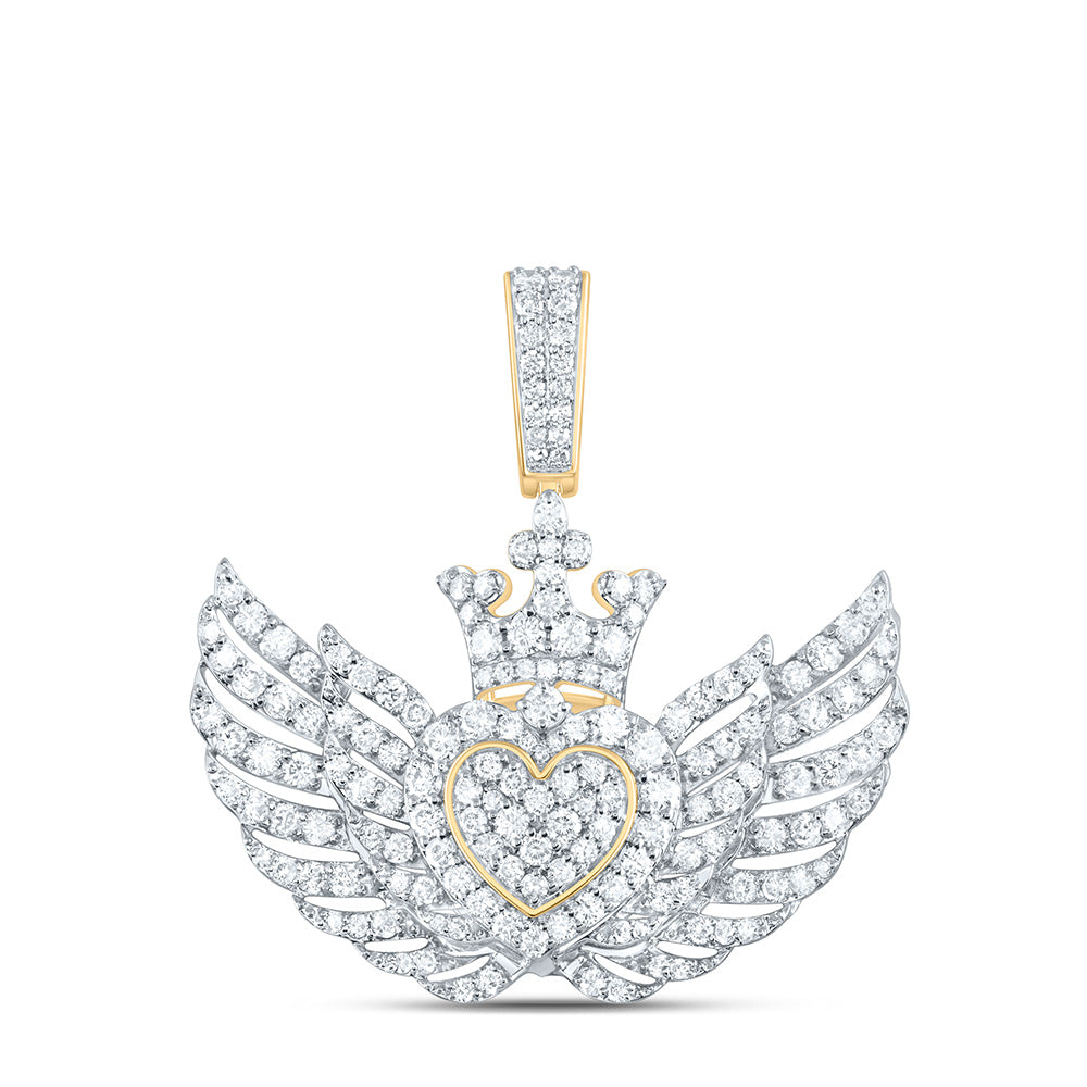 10k Gold 2 1/3 CTW-Natural Diamond Mens Charm Gram