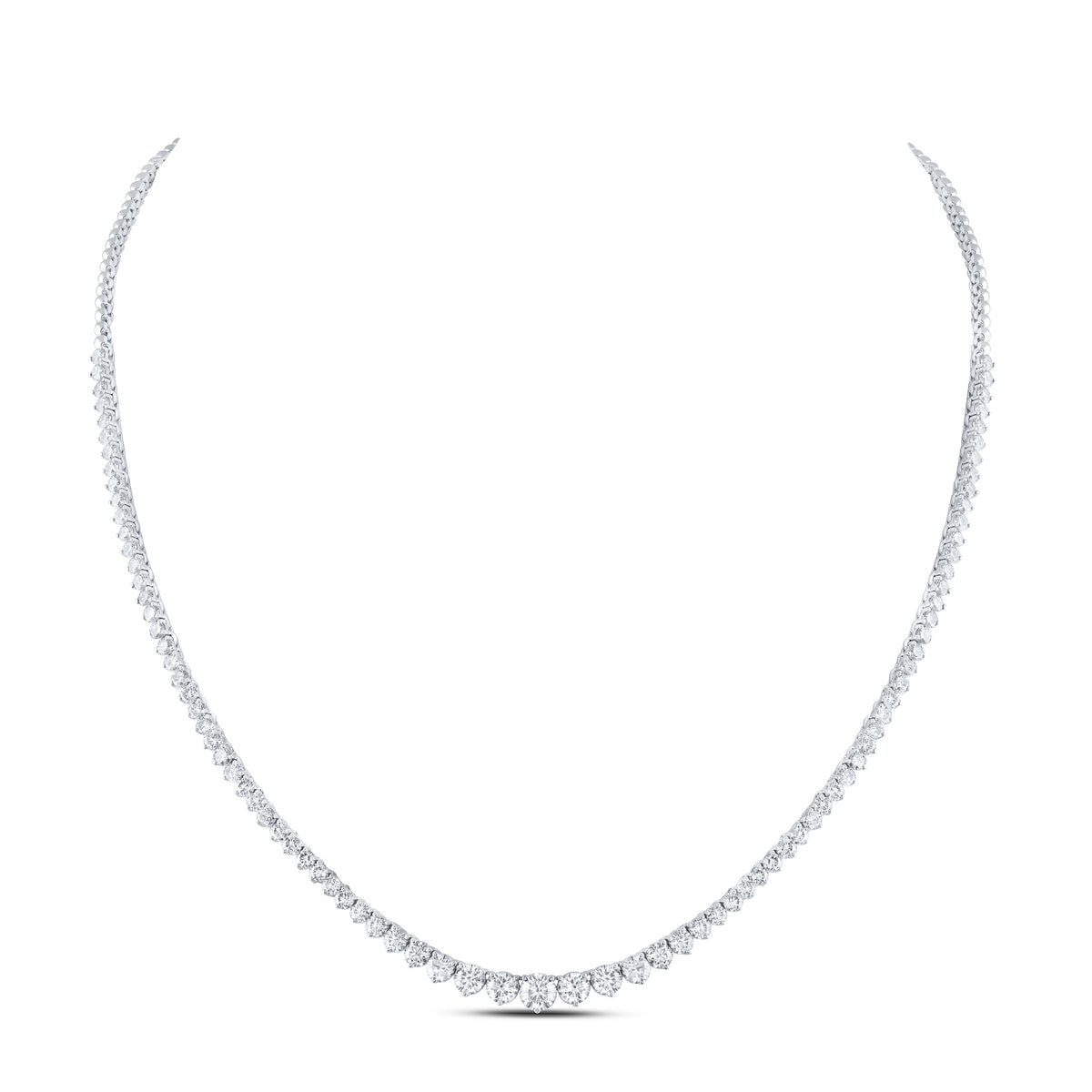 14K White Gold 6 1/4 CTW-Natural Diamond Fashion Necklace -(17 Inch ) 12.8 Gram