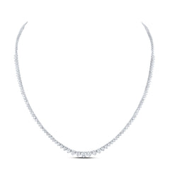 14K White Gold 6 1/4 CTW-Natural Diamond Fashion Necklace -(17 Inch ) 12.8 Gram