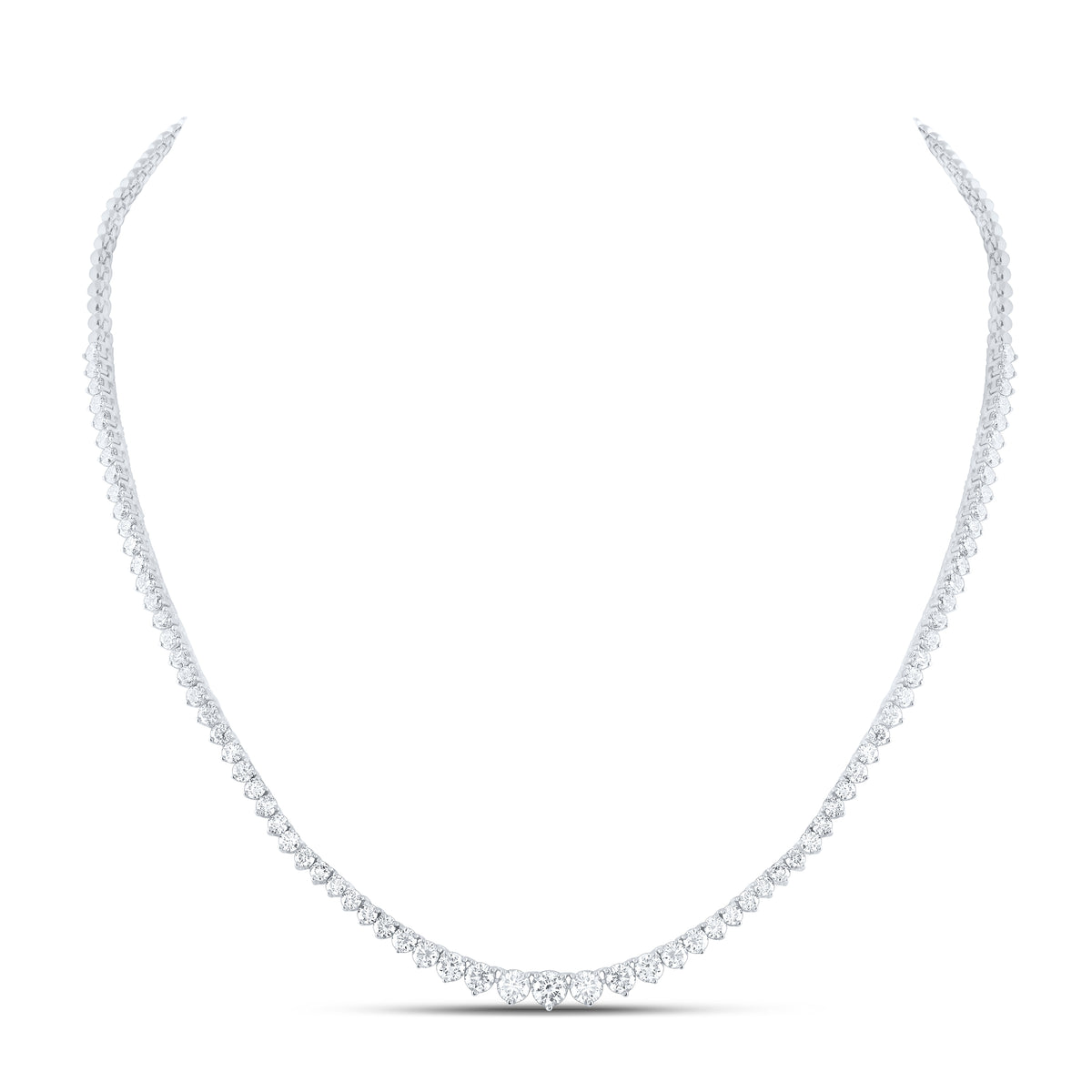 14K White Gold 5 CTW-Natural Diamond Fashion Necklace -(17 Inch ) 12.44 Gram