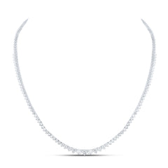 14K White Gold 5 CTW-Natural Diamond Fashion Necklace -(17 Inch ) 12.44 Gram
