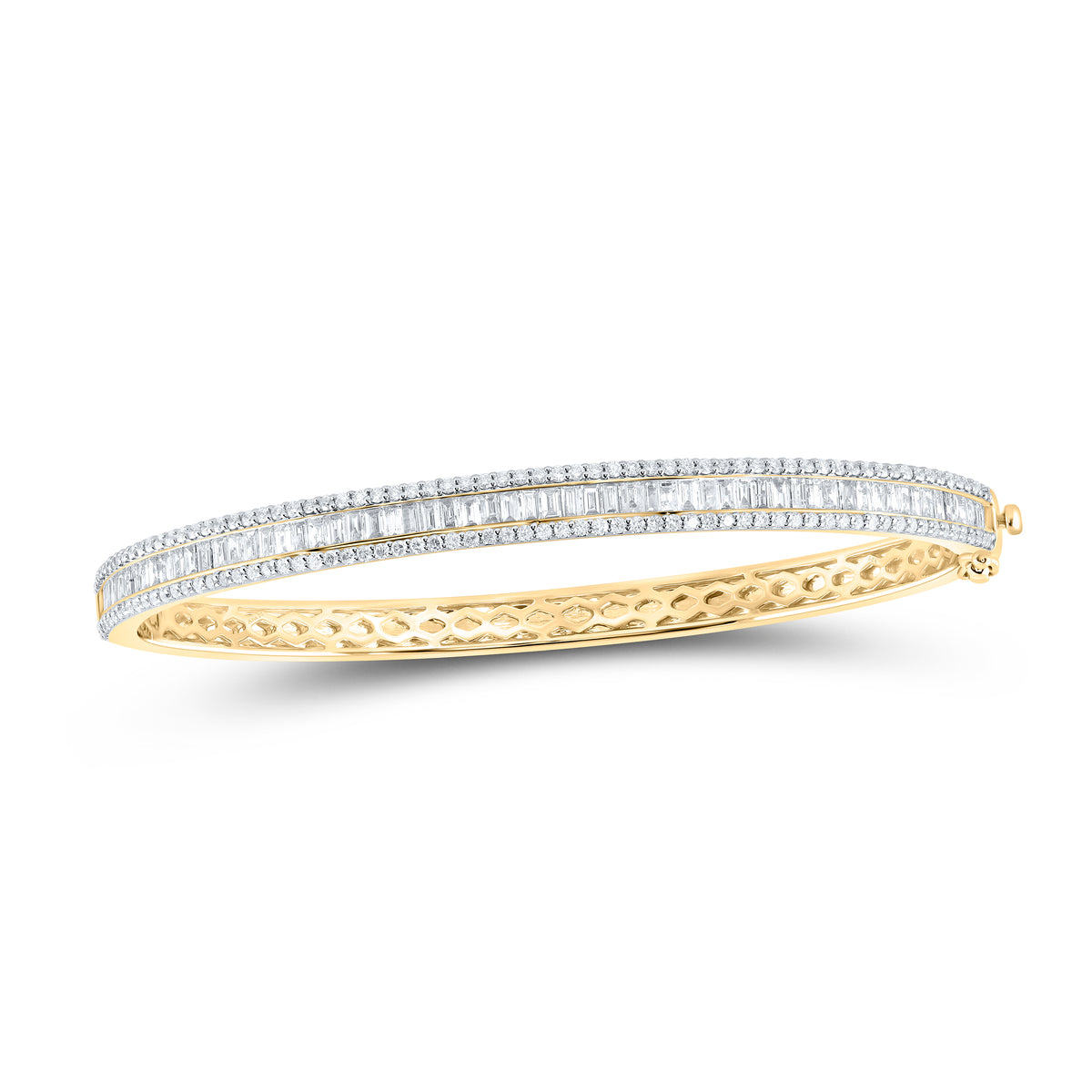 14K Yellow Gold 2 3/8 CTW-Natural Diamond Fashion Bangle (60X48MM) 17.31 Gram