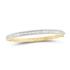 14K Yellow Gold 2 3/8 CTW-Natural Diamond Fashion Bangle (60X48MM) 17.31 Gram