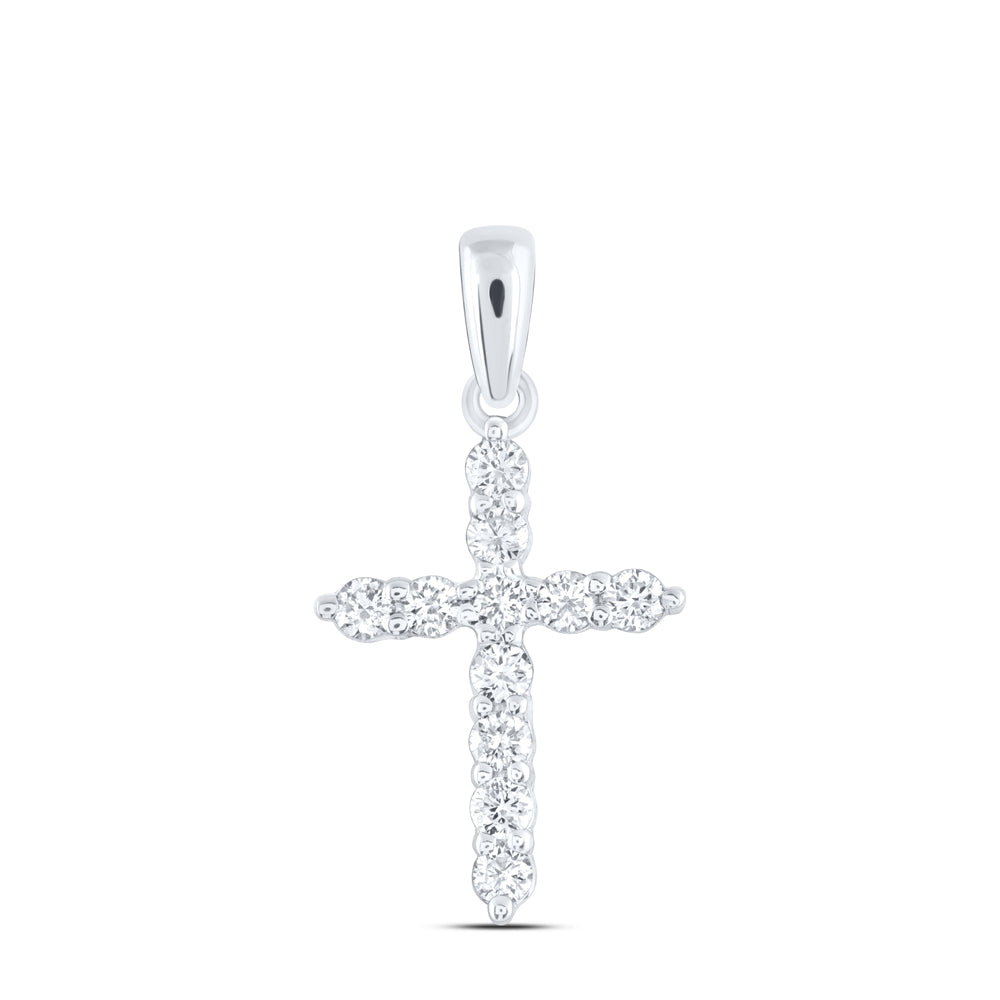1/4CTW-DIA ANA M CROSS PENDANT