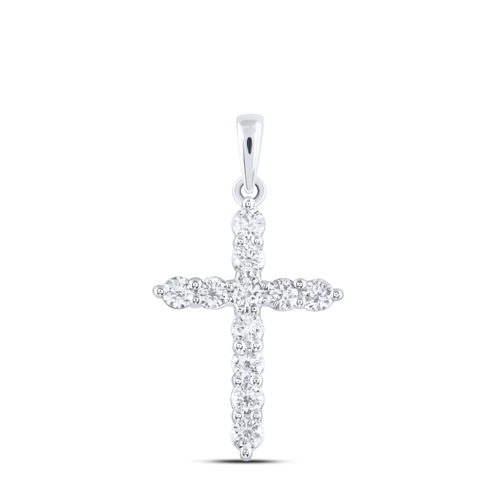 1/2CTW-DIA ANA M CROSS PENDANT