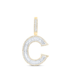 7/8CTW-DIA P1 INITIAL "C" MENS PENDANT