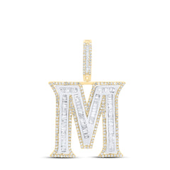 1 1/3CTW-DIA P1 INITIAL "M" MENS PENDANT