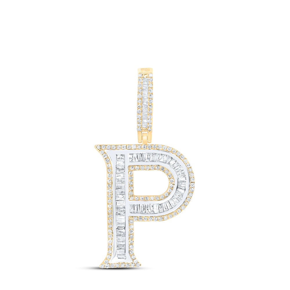 7/8CTW-DIA P1 INITIAL "P" MENS PENDANT